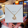 Titanium Steel Animal Zodiac Micro Inlay Rotating Rabbit Necklace Pendant For Women