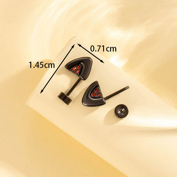 Titanium Steel Animal Zodiac Microinlaid Zircon Oil Drop Screw Ear Nail Jewelry With Electroplating