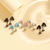 Titanium Steel Animal Zodiac Microinlaid Zircon Oil Drop Screw Ear Nail Jewelry With Electroplating