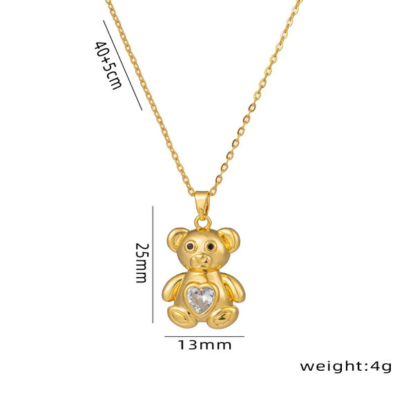 Titanium Steel Animal Zodiac Pendant Necklace For Women With Diamond Design And Ochain