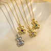 Titanium Steel Animal Zodiac Pendant Necklace For Women With Diamond Design And Ochain