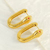 Titanium Steel Animal Zodiac Snake Earrings Electroplated Unisex Fashion Design