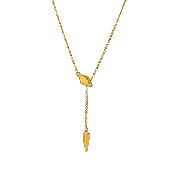 Titanium Steel Animal Zodiac Snake Yshaped Drawable Tassel Necklace Electroplated Chic Style