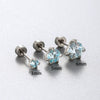 Titanium Steel Animal Zodiac Zirconia Couple's Screw Earring