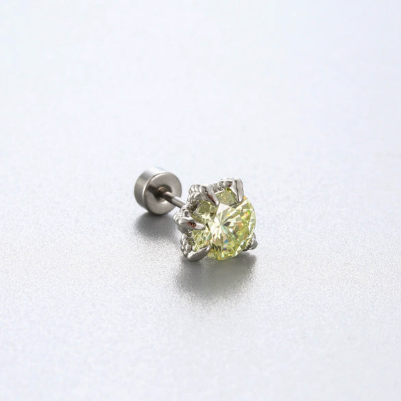 Titanium Steel Animal Zodiac Zirconia Couple's Screw Earring
