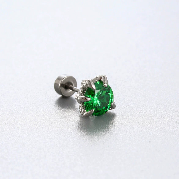 Titanium Steel Animal Zodiac Zirconia Couple's Screw Earring