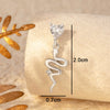 Titanium Steel Animals Zodiac Snake Pendant Inlaid Zircon Girls' Earrings