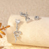 Titanium Steel Animals Zodiac Snake Pendant Inlaid Zircon Girls' Earrings