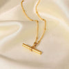 Titanium Steel Anklet Geometric Tbar Bar Pendant Ball Chain Women's Simple Style