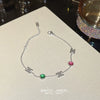 Titanium Steel Anklet Gold Plated With Artificial And Semiprecious Stones Letters Numbers Text Women's Jewelry