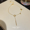 Titanium Steel Anklet Gold Plated With Artificial And Semiprecious Stones Letters Numbers Text Women's Jewelry