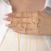 Titanium Steel Antler Clavicle Necklace For Women Fashion Elegant 18K Gold Plated