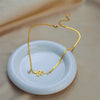 Titanium Steel Asymmetric Snakeshaped Chain Geometric Pendant Necklace With Electroplating