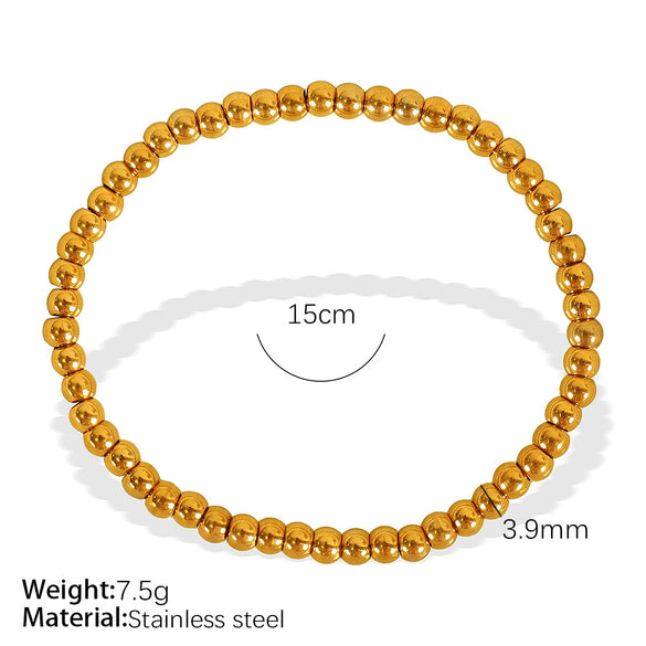 316L Stainless Steel Ball Bracelet Minimalist Style Electroplated Jewelry For Ladies