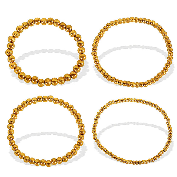 316L Stainless Steel Ball Bracelet Minimalist Style Electroplated Jewelry For Ladies