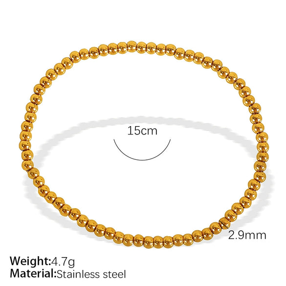 316L Stainless Steel Ball Bracelet Minimalist Style Electroplated Jewelry For Ladies