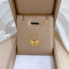 Titanium Steel Bead Chain Bow Geometric Style Real Gold Plated Female Clavicle Necklace Accessories