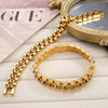 316L Stainless Steel Beaded Bracelet Electroplated With Gold Fashion Style Unisex