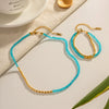 Titanium Steel Beaded Necklace Electroplated Simple Style Jewelry Unisex