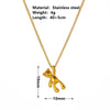 Titanium Steel Bear Cartoon Geometric Smooth Necklace For Women