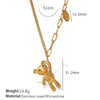 316L Stainless Steel Bear Vintage Style Electroplated Women's Necklace