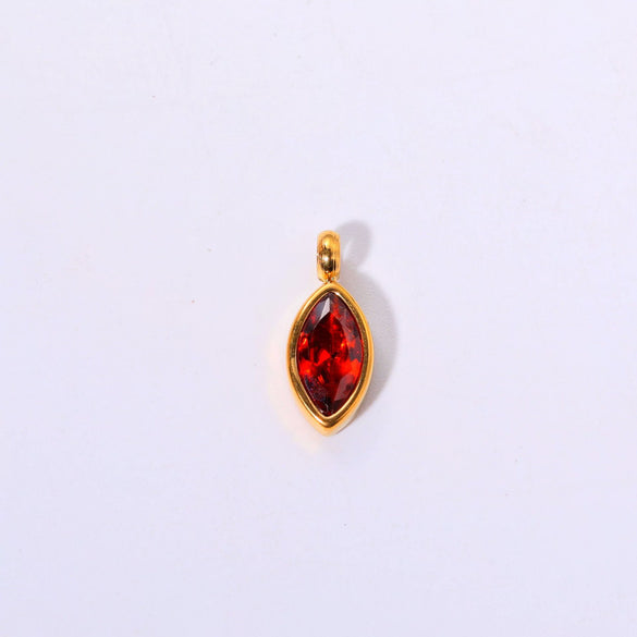 Titanium Steel Birthstone Jewelry Electroplating Horse's Eye Pendant For Ladies