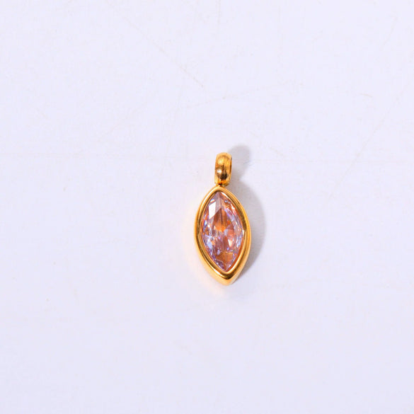 Titanium Steel Birthstone Jewelry Electroplating Horse's Eye Pendant For Ladies