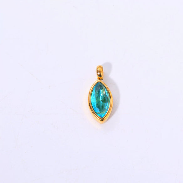 Titanium Steel Birthstone Jewelry Electroplating Horse's Eye Pendant For Ladies