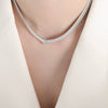 316L Stainless Steel Blade Chain Bracelet Necklace With Geometric Pattern Electroplated Simple Style For Men And Women