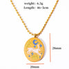 Titanium Steel Bow And Rabbit Element Pet Oval Tarot Necklace With Oil Dripping Pattern Colorpreserving 18K Gold Electroplating