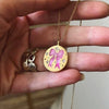 Titanium Steel Bow And Rabbit Element Pet Oval Tarot Necklace With Oil Dripping Pattern Colorpreserving 18K Gold Electroplating