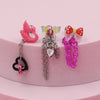 Titanium Steel Bow Heart Star Pattern Electroplated Unisex Jewelry Earrings
