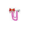 Titanium Steel Bow Heart Star Pattern Electroplated Unisex Jewelry Earrings