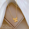 Titanium Steel Bow Love Minimalistic Electroplated Cartoon Geometric Necklace