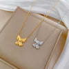 Titanium Steel Bow Love Minimalistic Electroplated Cartoon Geometric Necklace
