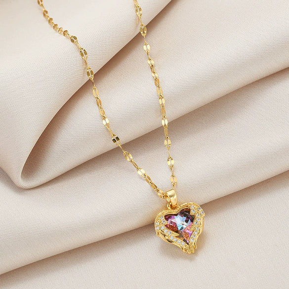 Titanium Steel Bow Pearl Necklace Simple Design Pendant Collarbone Chain Set With Pearls