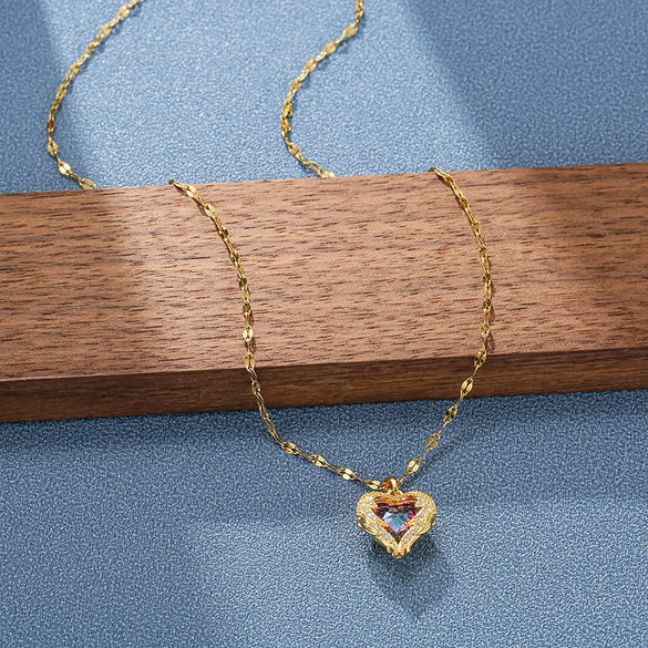 Titanium Steel Bow Pearl Necklace Simple Design Pendant Collarbone Chain Set With Pearls