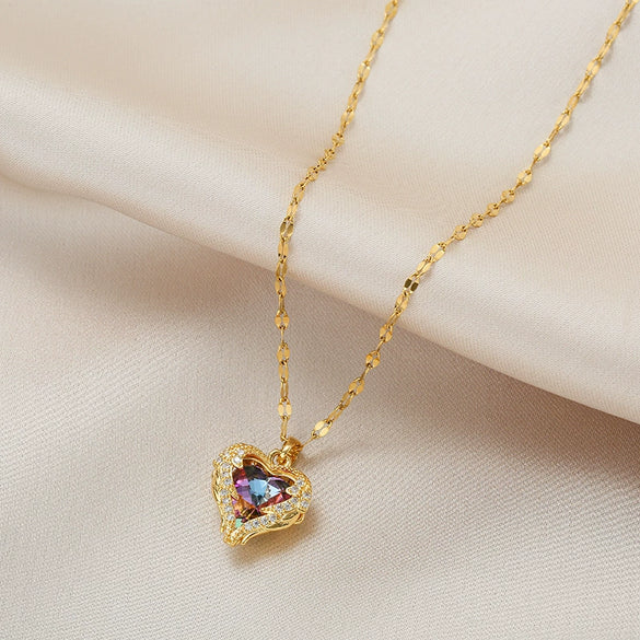 Titanium Steel Bow Pearl Necklace Simple Design Pendant Collarbone Chain Set With Pearls