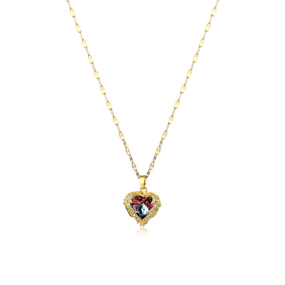 Titanium Steel Bow Pearl Necklace Simple Design Pendant Collarbone Chain Set With Pearls