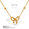 316L Stainless Steel Bow Round Bead Light Luxury Necklace Bracelet Electroplated Women's Accessories