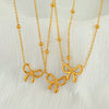 316L Stainless Steel Bow Round Bead Light Luxury Necklace Bracelet Electroplated Women's Accessories