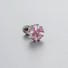 Titanium Steel Bow Shape Pink Zircon Earrings Ear Nail For Women Sweet Style