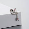 Titanium Steel Bow Shape Pink Zircon Fairy Style Women's Ear Nail
