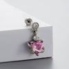 Titanium Steel Bow Shape Pink Zircon Fairy Style Women's Ear Nail