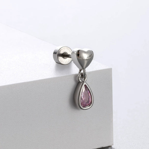 Titanium Steel Bow Shape Women's Zirconia Earrings