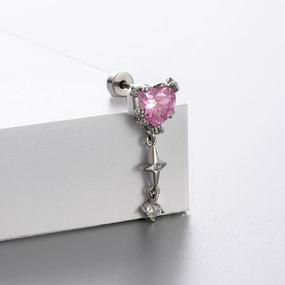 Titanium Steel Bow Shape Women's Zirconia Earrings