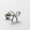 Titanium Steel Bow Shape Zircon Earrings For Women