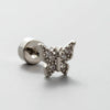 Titanium Steel Bow Shape Zircon Earrings For Women