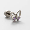 Titanium Steel Bow Shape Zircon Earrings For Women