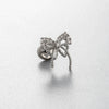 Titanium Steel Bow Shape Zirconia Inlaid Women's Convertible Ear Nail Earrings
